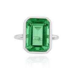 Anillo en plata con Cuarzo verde esmeralda