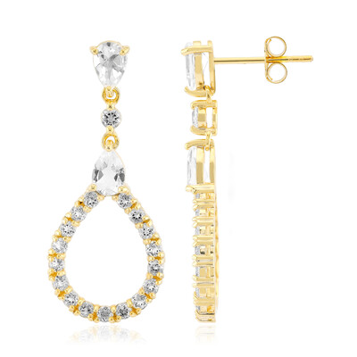 Weißer Topas-Silberohrringe