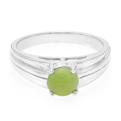 Kaiserlicher Chrysopras-Herren-Silberring