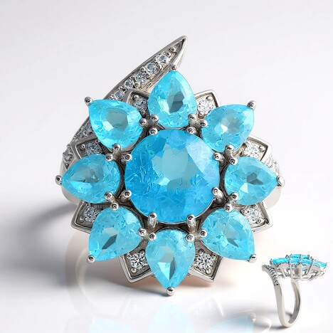 Anello in argento con Apatite Blu (de Melo Essence)