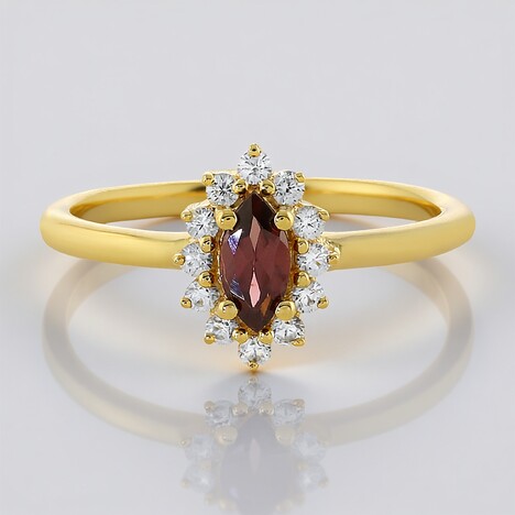 Anello in argento con Zircone Lampone