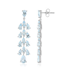 Zilveren oorbellen met hemel-blauwe topaasstenen