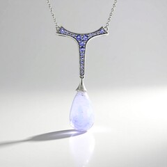 Collana in argento con Pietra di Luna Blu