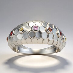 Anello in argento con Zaffiro Fancy (SAELOCANA)
