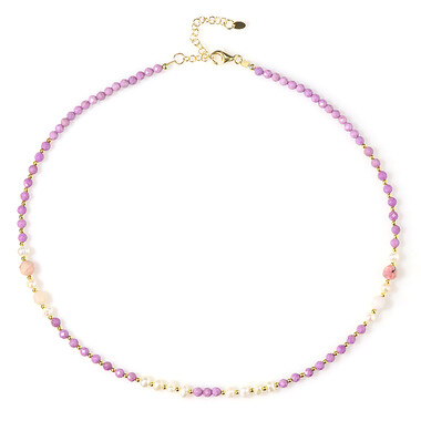 Collar en plata con Ópalo rosa (Riya)