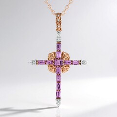 Collana in argento con Zaffiro Rosa del Madagascar