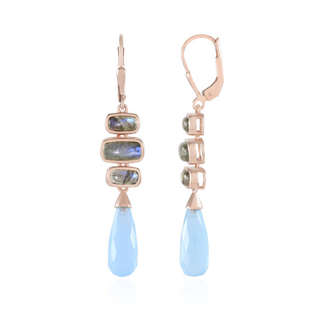 Pendientes en plata con Calcedonia azul (KM by Juwelo)