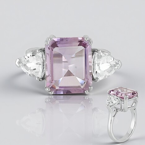 Anello in argento con Ametista Rose de France