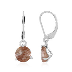 Copper Rutilated Quartz Silver Earrings