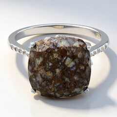 Anello in argento con Quarzo Dinosauro