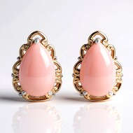 Pinkfarbener Chalzedon-Silberohrringe (Gems en Vogue)