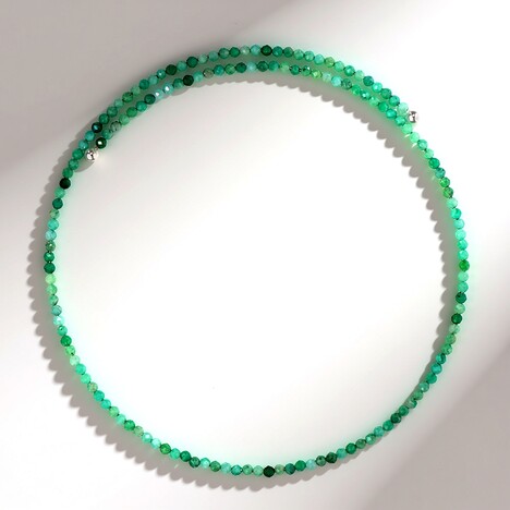 Collana rigida in acciaio con Smeraldo Brasiliano (Riya)