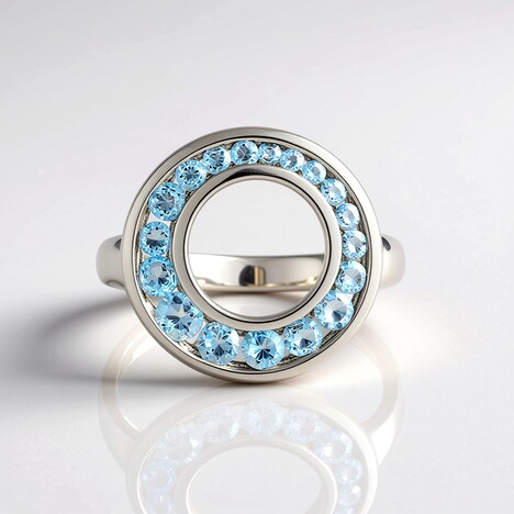 Anello in argento con Topazio Blu Svizzero (MONOSONO COLLECTION)