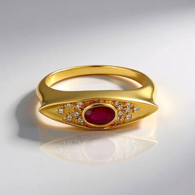 Bague en argent et Rubis de Madagascar