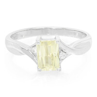 Anello placcato in platino con Kunzite Canarino