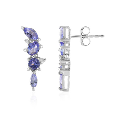 Zilveren oorbellen met tanzanieten