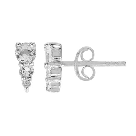 Weißer Topas-Silberohrringe