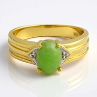 Anillo en plata con Crisoprasa imperial