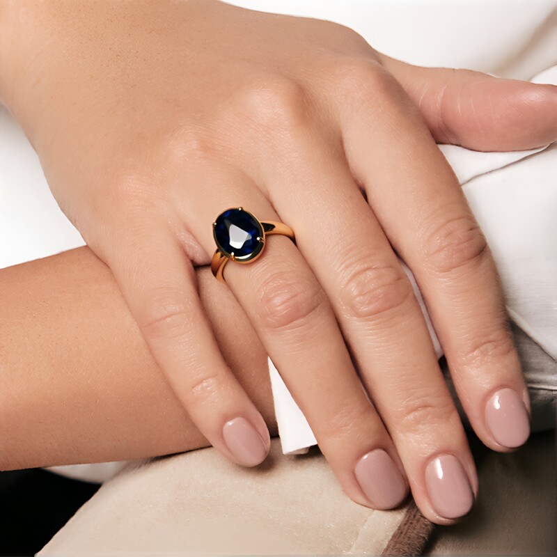 Londonblauer Topas-Goldring (de Melo Gold)
