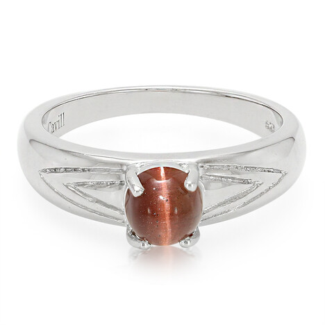 Anello da uomo placcato in platino con Scapolite Occhio di Gatto