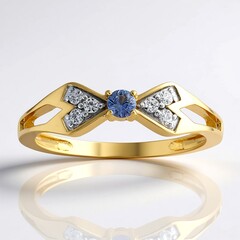 Anello in oro con Benitoite