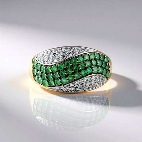 Anello in argento con Smeraldo Brasiliano