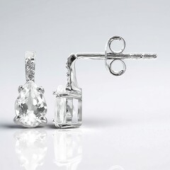 Orecchini in argento con Topazio Bianco