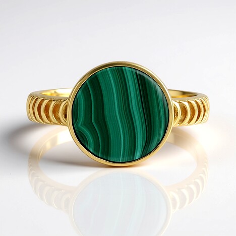 Bague en argent et Malachite (Ornaments by de Melo)