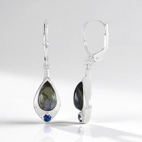 Orecchini in argento con Labradorite Blu Maniry (KM by Juwelo)