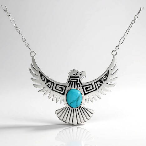 Collana in argento con Turchese Kingman Mohave Blu (Jones Lee)