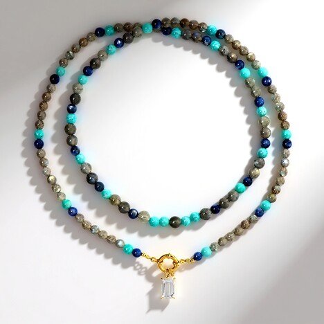 Collana in argento con Quarzo Bianco (Riya)
