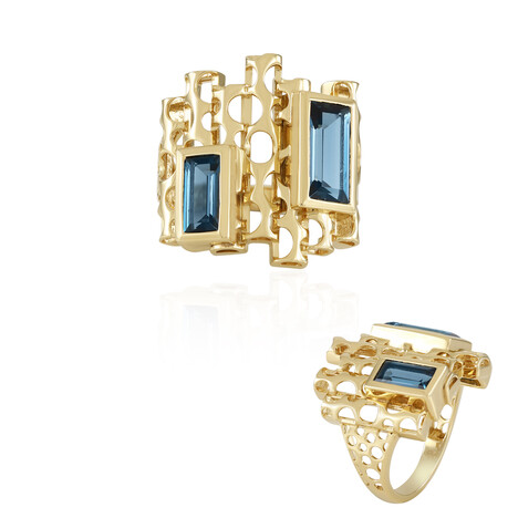 Anello in argento con Topazio Blu Londra (Ornaments by de Melo)