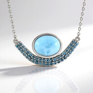 Collana in argento con Larimar (KM by Juwelo)