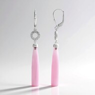Zilveren oorbellen met Lavendel Chalcedonen (KM by Juwelo)
