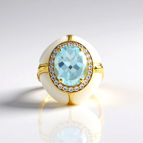 Anello in argento con Topazio Blu Cielo