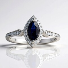 Anello in oro con Zaffiro Ceylon Blu