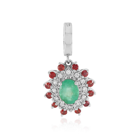 Russian Emerald Silver Pendant