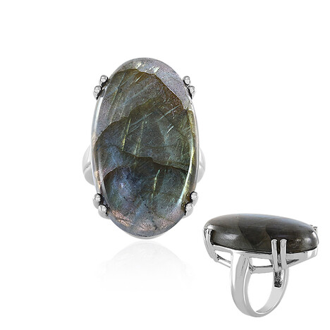 Anillo en plata con Labradorita