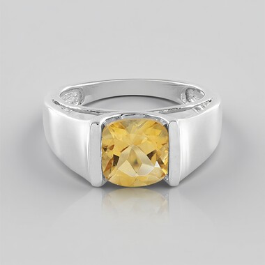 Bague en argent et Citrine