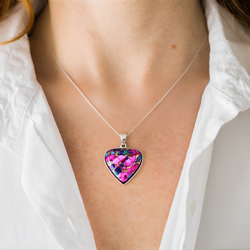 Ciondolo in argento con Mosaico turchese