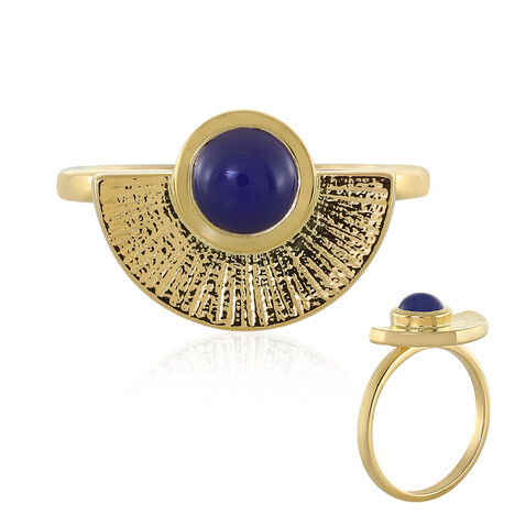 Zilveren ring met een Blauwe chalcedoon (MONOSONO COLLECTION)