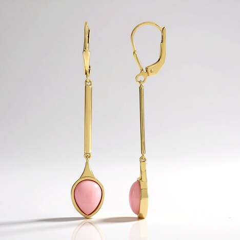 Boucles d'oreilles en argent et Opale rose (KM by Juwelo)