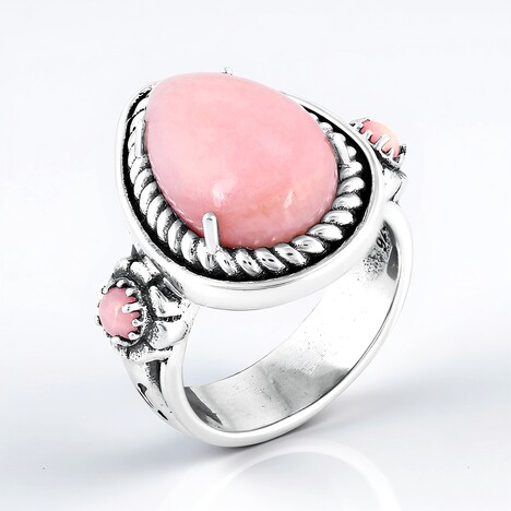 Anello in argento con Opale Rosa (Desert Chic)