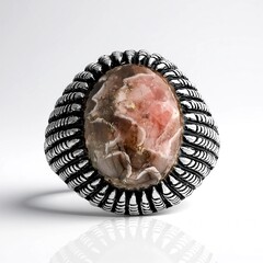 Anello in argento con Rodocrosite (Jones Lee)