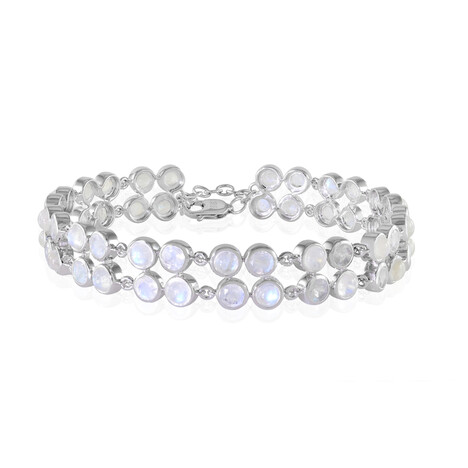 Brazalete en plata con Piedra de luna azul (KM by Juwelo)