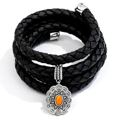 Bracciale in argento con Conchiglia di Ostrica Spinosa Arancione (Desert Chic)