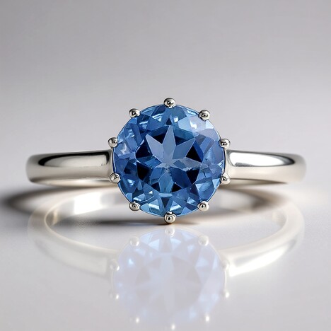 Anello in oro con Topazio Blu Londra