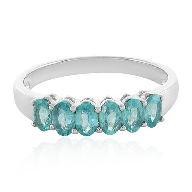Blauer Apatit-Silberring