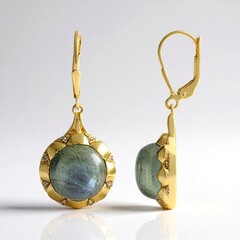 Orecchini in argento con Labradorite Verde Maniry (KM by Juwelo)