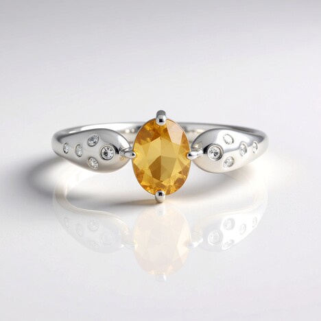 Anello in argento con Zircone Mandarino (Adela Silber)